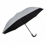 Black and gray umbrella on a white background