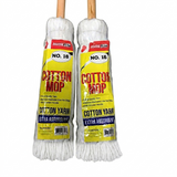 Two Home-Rite Cotton Mops with labels on a white background