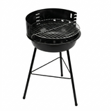Black charcoal grill on a white background