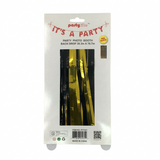 Party photo booth backdrop packaging with gold and black design on a white background