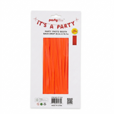 Orange party photo booth backdrop with packaging on a white background