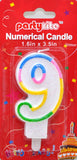 PT3009-G #9 Birthday Candles -Glitter (12/600)