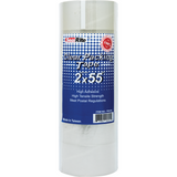 A roll of SealRite clear packing tape, 55 yards x 2 inches, with high adhesive strength, designed to meet postal regulations.
